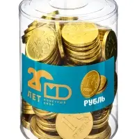 Монеты шоколадные в банке &laquo;Рубль&raquo;, 6 г