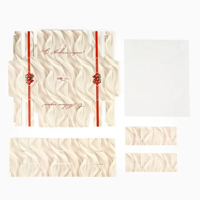 Коробка под 12 конфет с ячейками &laquo;Новогодний бант&raquo;, 14.5&times;18.5&times;3 см