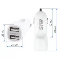USB автомобильное зарядное устройство AVS 2 порта UC-433 (2,4А)