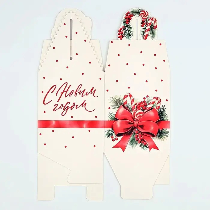 Коробка новогодняя складная «Бант новогодний» 9 х 11 х 9 см Коробка новогодняя складная «Бант новогодний» 9 х 11 х 9 см