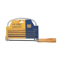 Лобзик ручной ТУНДРА, деревянная рукоятка, в комплекте пилки, 130 мм