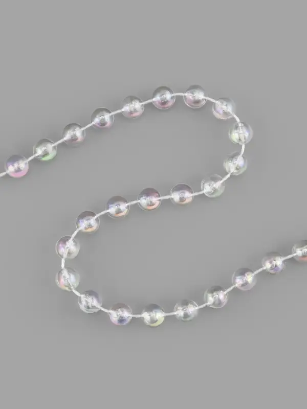Бусы на нитях, с голографией, 8 мм, 9&plusmn;1 м, прозрачные