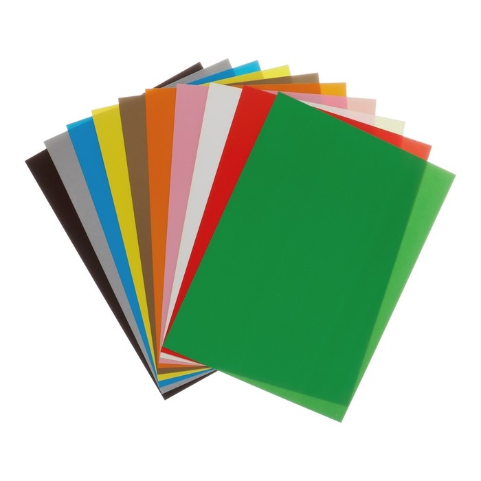 Картон цветной А4 10 листов, 10 цветов Картон цветной А4 10 листов, 10 цветов "Волшебный" мелованный, одностороний, 200г/м² Calligrata, в папке