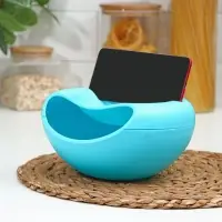 Тарелка для семечек и орехов, с подставкой для телефона, 20&times;11 см, пластик, МИКС