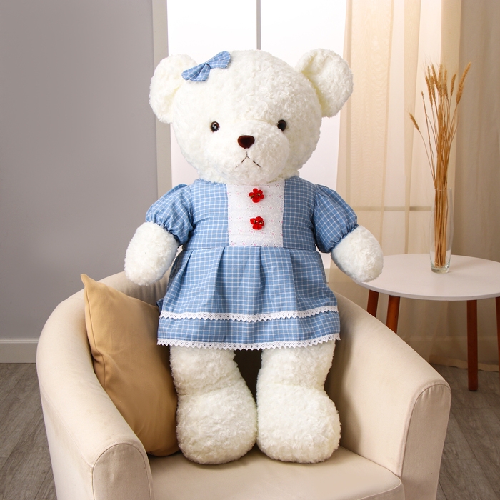 Мягкая игрушка «Медведь», в платье, 100 см, цвет белый Мягкая игрушка «Медведь», в платье, 100 см, цвет белый