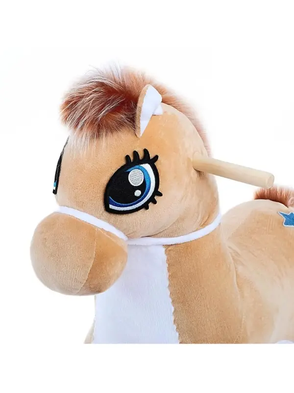 Качалка &laquo;Лошадка: Звёздочка&raquo;, музыкальная, бежевая, цвет звёзд МИКС