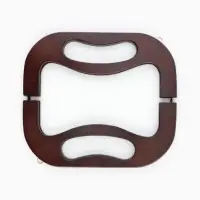 Ручка-фермуар для сумки, деревянная, на магнитах, с креплением, 27&times;12&times;2.5 см, коричневая