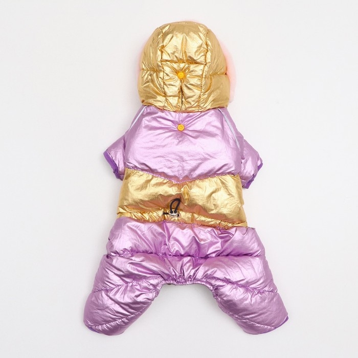 Комбинезон "Блик" с утяжкой, размер 18 (ДС 40 см, ОГ 50 см, ОШ 38 см), золото-лавандовый