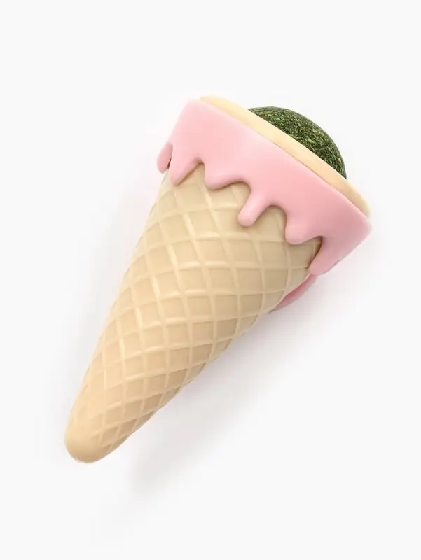Игрушка для кошек из кошачьей мяты &laquo;Мороженое&raquo;, 5&times;4 с, на основании, розовая