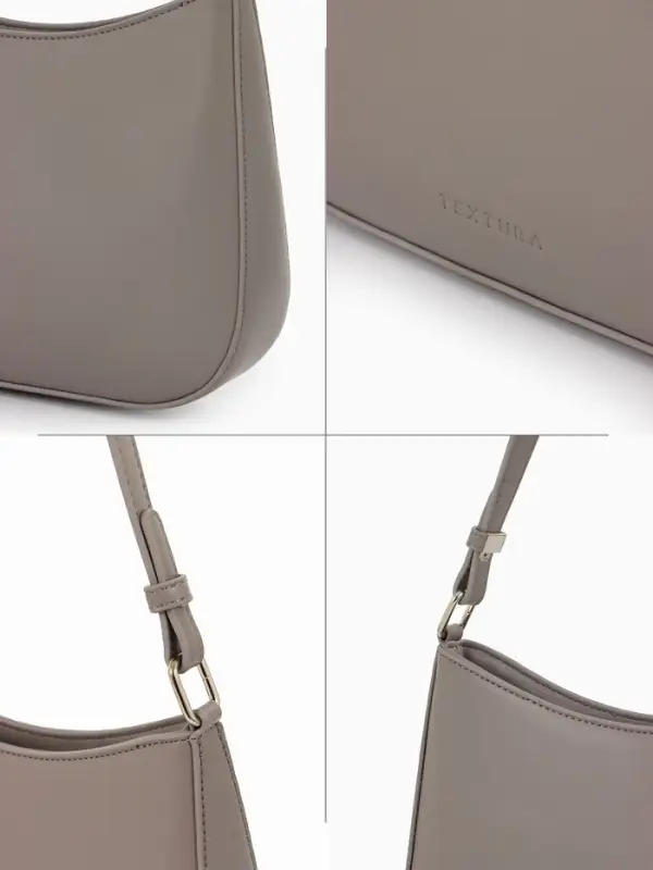 Сумка женская багет TEXTURA на молнии, 28&times;6&times;17 см, серая