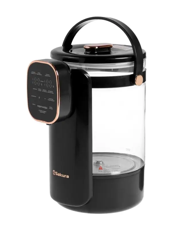 Термопот Sakura SA-1375BK, 1200 Вт, 3 л, 45-100°С, сенсор, LCD дисплей, стекло, черный Термопот Sakura SA-1375BK, 1200 Вт, 3 л, 45-100°С, сенсор, LCD дисплей, стекло, черный