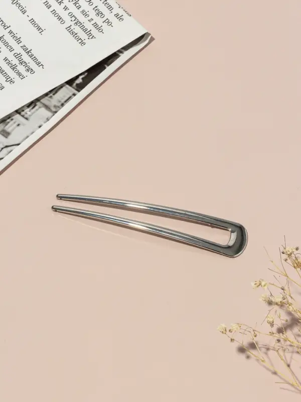 Шпилька для волос "Дуга" 10х2 см, серебро