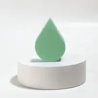 Спонж для макияжа «Плоская капля», 6×4.5 см, зелёный