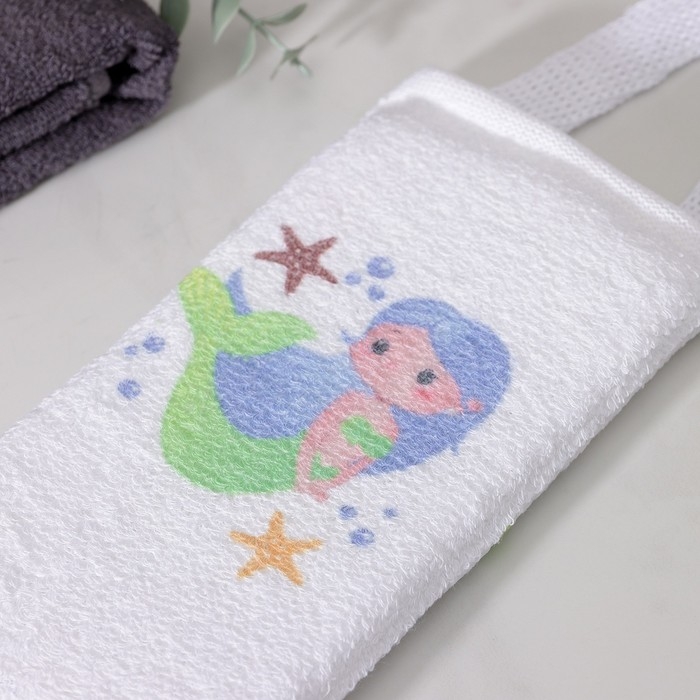 Мочалка-лента для тела хлопковая Доляна «Русалочка», 10,5×25 см Мочалка-лента для тела хлопковая Доляна «Русалочка», 10,5×25 см