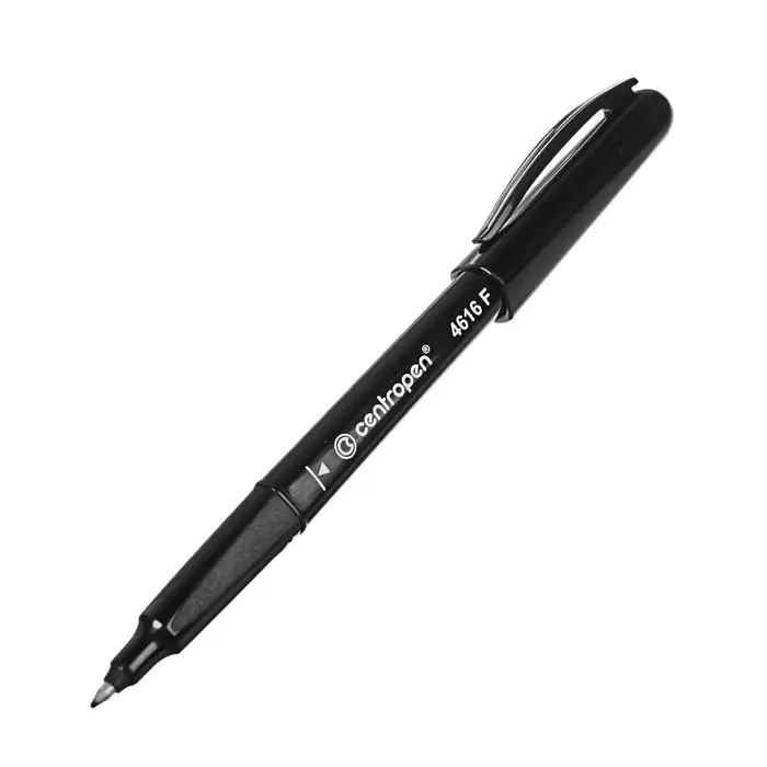 Маркер для CD/DVD, Centropen 4616, диаметр узла 1.2 мм, линия письма 0.6 мм, чёрный