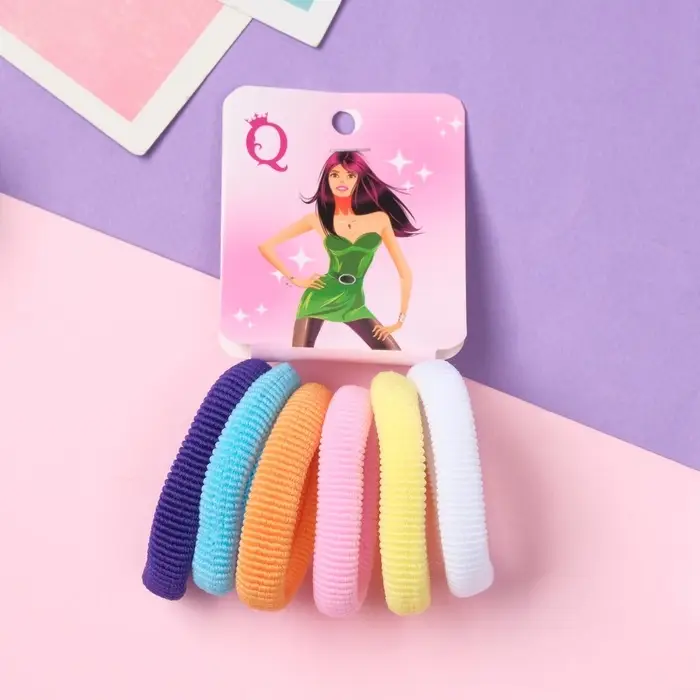 Резинка для волос Резинка для волос "Анна" (набор 6 шт) шик, 4 см