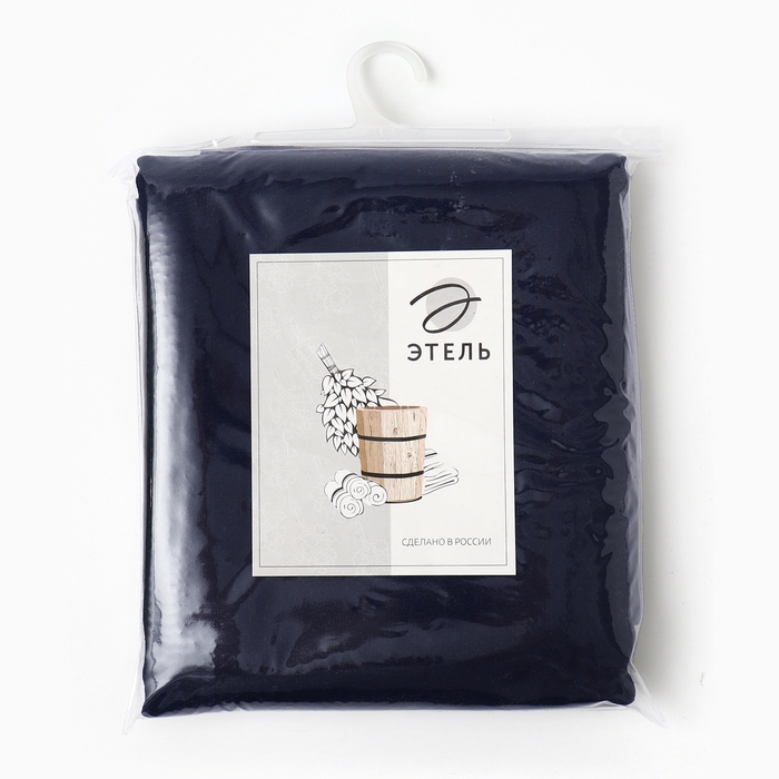 Простыня для бани Этель, цв. тёмно-синий, 147х180 см, 60% лён, 40% хл, 245 г/м2 Простыня для бани Этель, цв. тёмно-синий, 147х180 см, 60% лён, 40% хл, 245 г/м2