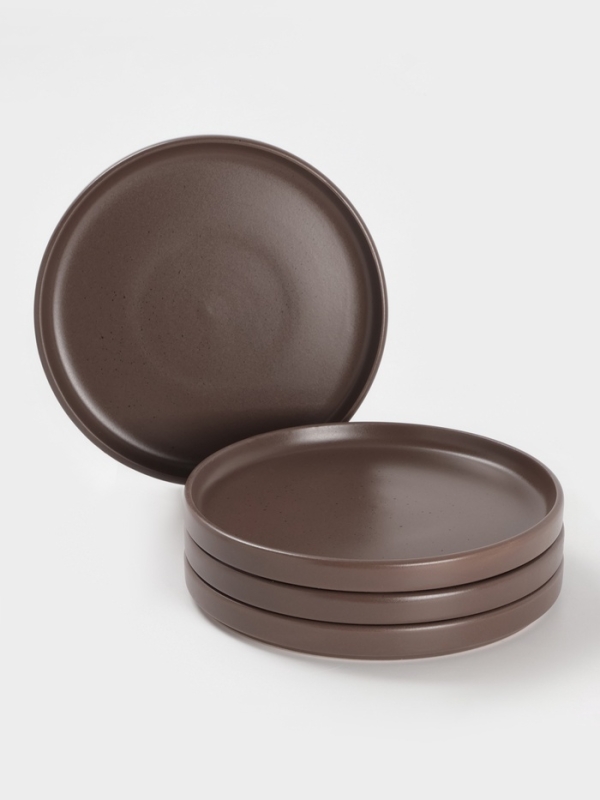 Набор тарелок Доляна «Гранит», 4 шт., d=20 см, керамика, коричневый Набор тарелок Доляна «Гранит», 4 шт., d=20 см, керамика, коричневый