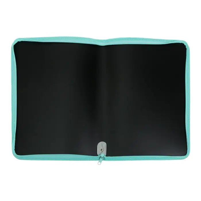 Папка пластиковая А4, 325 х 230 х 25 мм, молния вокруг, Calligrata Папка пластиковая А4, 325 х 230 х 25 мм, молния вокруг, Calligrata "Офис", ПМ-А4-11, 0.5 мм, цветная, текстура "песок", Black чёрная/мятная