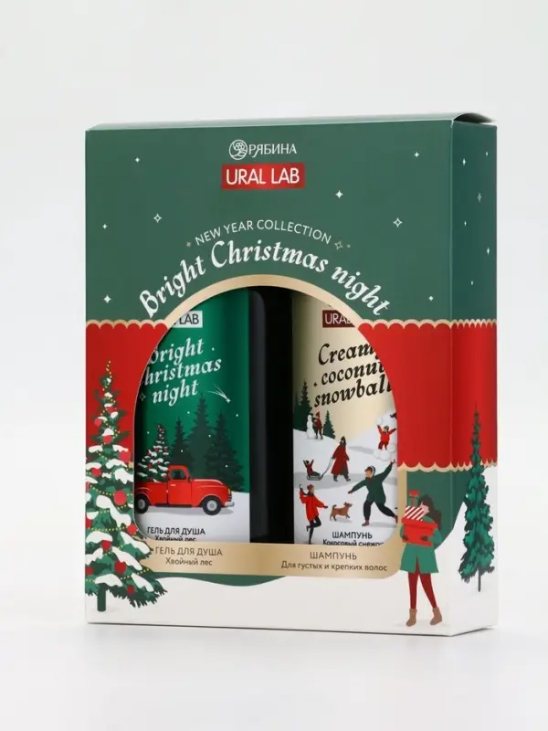URAL LAB Winter Melody Набор Bright Christmas night, гель для душа и шампунь для волос URAL LAB Winter Melody Набор Bright Christmas night, гель для душа и шампунь для волос