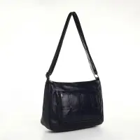 Сумка женская кросс-боди на молнии, 28&times;10&times;20 см, однотонная, тёмно-синяя