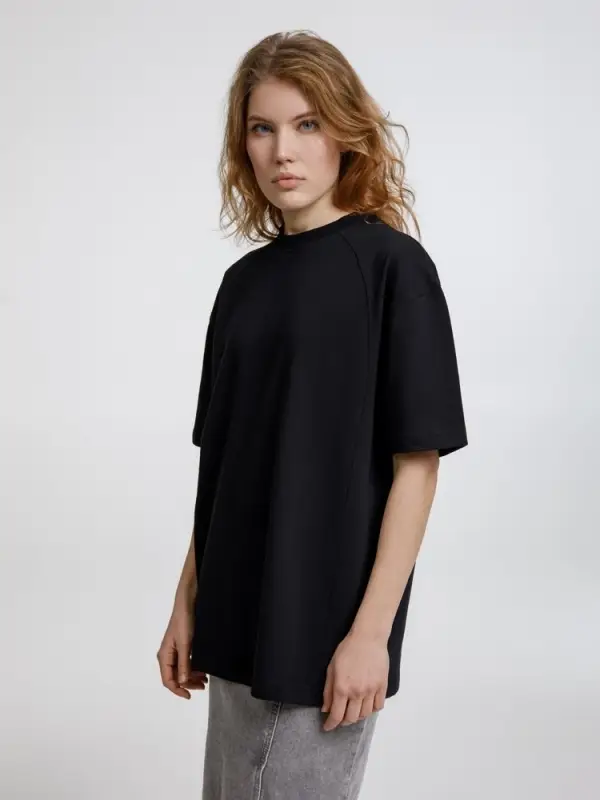 Футболка оверсайз унисекс Sideline, черная, размер XS/S