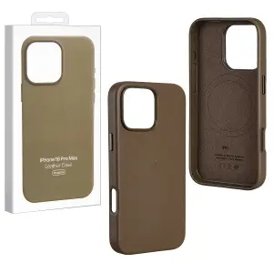 Чехол для iPhone 16 Pro Max Leather Case 100% ORG (MagSafe) c LOGO Taupe