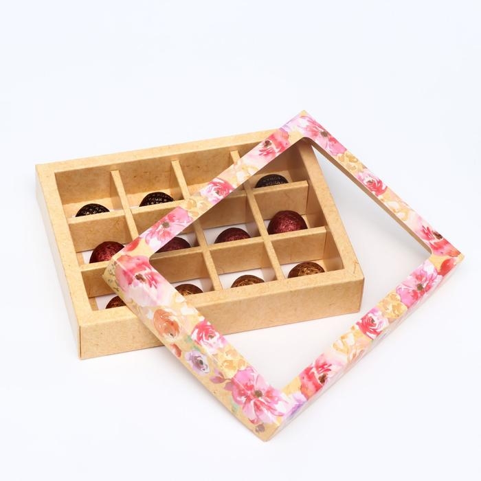 Коробка для конфет, 12 шт,  Коробка для конфет, 12 шт, "Все будет хорошо", 19 х 15 х 3,6 см