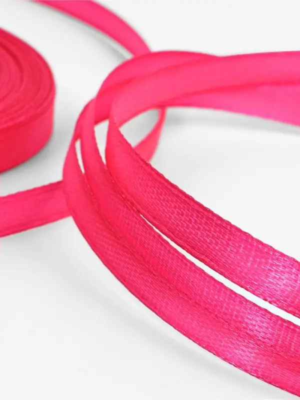 Лента атласная, 6 мм, 23±1 м, ярко-розовая №190 Лента атласная, 6 мм, 23±1 м, ярко-розовая №190