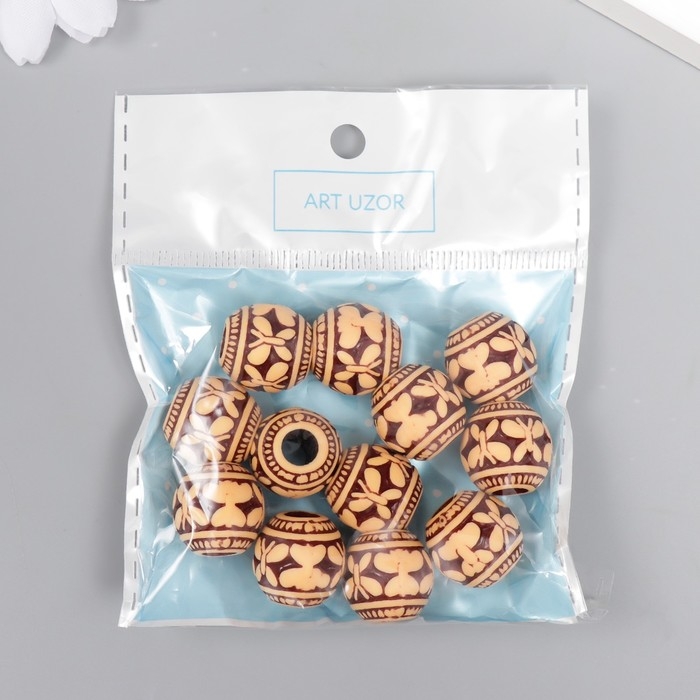 Бусины для творчества пластик Бусины для творчества пластик "Этно. Бабочки" набор 20 гр d=1,5 см