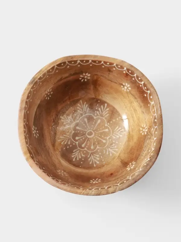 Салатник &laquo;Пряник&raquo;, 23&times;23&times;10.5 см, дерево манго