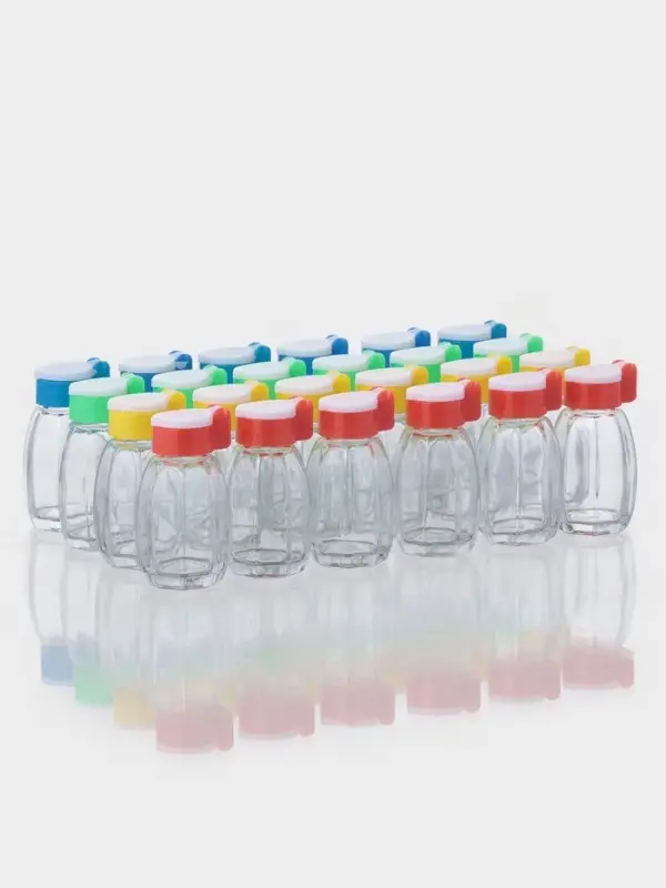 Набор солонок Доляна &laquo;Грани&raquo;, 30 мл, 3.5&times;7 см, 24 шт., стекло, МИКС