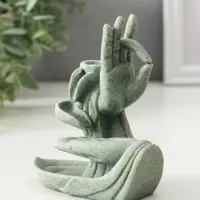 Подставка под благовония песчаник "Мудра Витарка - Колесо учения" 5,5х10,3х11,5 см