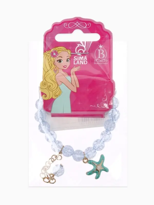 Браслет детский &laquo;Выбражулька. Морская звезда&raquo;, голубой в золоте