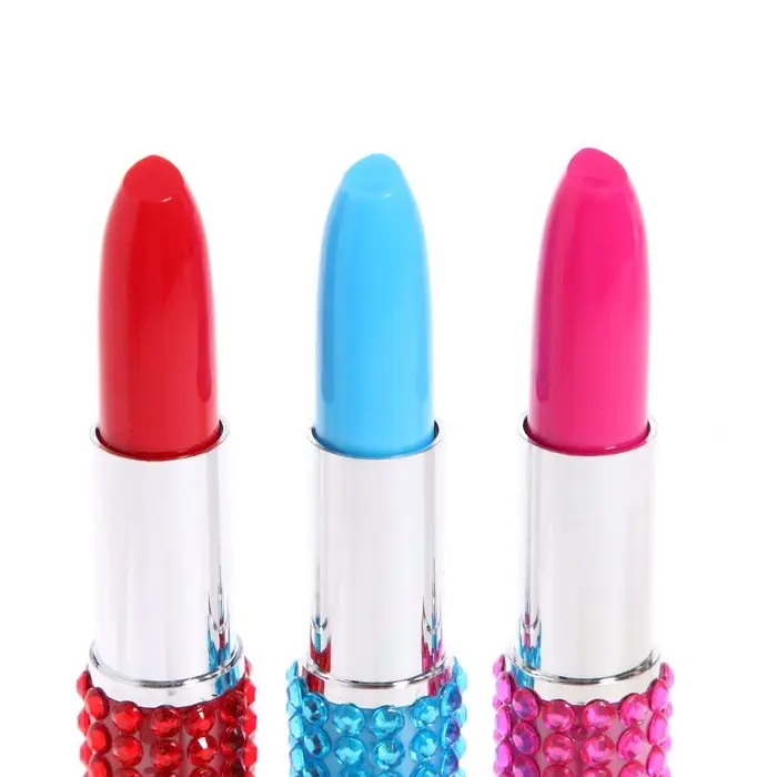 Ручка - прикол шариковая Calligrata «Помада», со стразами, МИКС