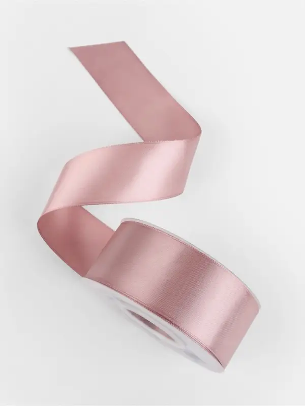 Лента атласная TEIRA, двухсторонняя, 38 мм, 25&plusmn;1 м, нежно-розовая №164