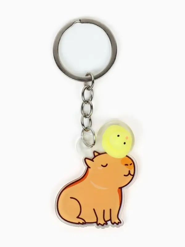 Брелок мялка антистресс &laquo;Капибара&raquo;, для ключей, 3.7&times;5 см