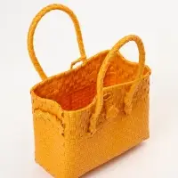 Сумка плетёная пластиковая, 23&times;11&times;30 см, жёлтая