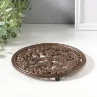 Сувенир чугун подставка "Жёлуди и дубовые листья" 18х18х1,5 см