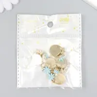 Декор для творчества металл "Кошачий глаз с незабудкой" жемчужина, золото 0,8х2х2,1 см