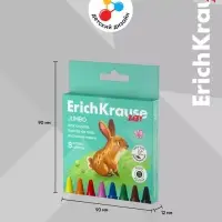 Восковые мелки 8 цв, ErichKrause Baby Jumbo, утолщ, кругл, европодвес