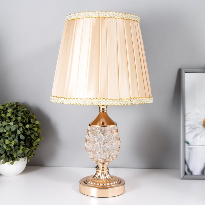 Лампа настольная  Лампа настольная "Авантюризм" 1x60Вт E27 золото низ подсветка 29х29х43 см RISALUX
