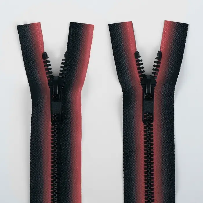 Молния «Трактор», №5, разъёмная, замок автомат, 50 см, красная, чёрная Молния «Трактор», №5, разъёмная, замок автомат, 50 см, красная, чёрная