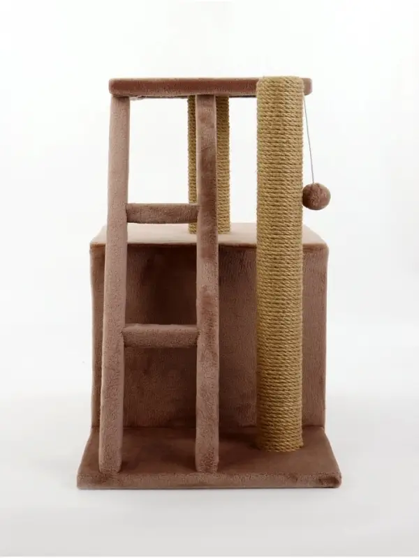 Домик для кошек с когтеточкой «Домосед», с лестницей и площадкой, 60×35×56 см, капучино Домик для кошек с когтеточкой «Домосед», с лестницей и площадкой, 60×35×56 см, капучино