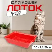 Туалет глубокий с сеткой 36&times;25&times;9 см, красный