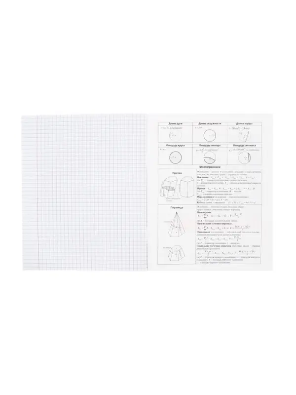 Тетрадь 48 листов в клетку &laquo;Приключения кота Пирожка&raquo; ГЕОМЕТРИЯ, обложка мелованная бумага, с интерактивным справочником, блок офсет