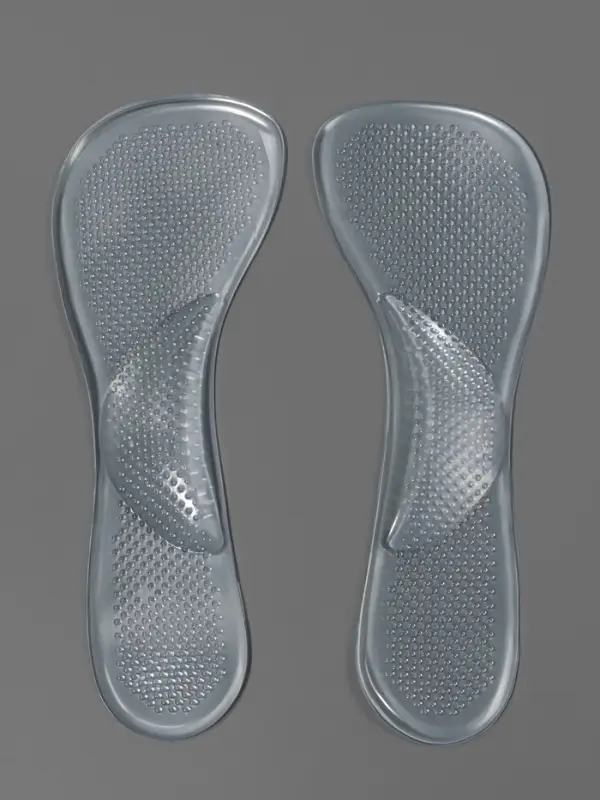 Полустельки для обуви, с супинатором, массажные, силиконовые, 19&times;6.7 см, пара, прозрачные