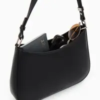 Сумка женская багет TEXTURA на молнии, 28&times;6&times;17 см, чёрная