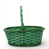 Корзина плетеная ива 28 х 20 х 11 см ручка 14 см, зеленый