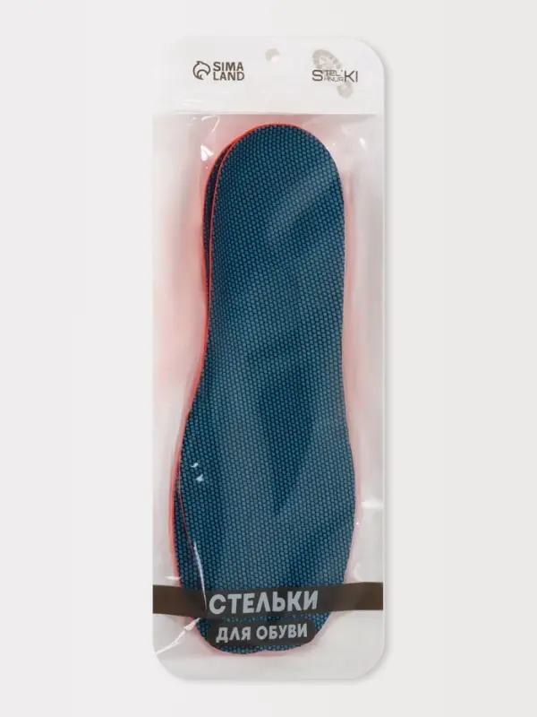 Стельки для обуви, универсальные, спортивные, р-р RU до 44 (р-р Пр-ля до 46), 28 см, пара, синий/красный